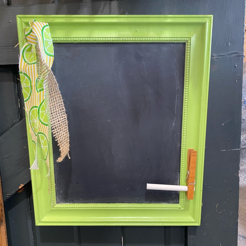 hand made lime chalkboard